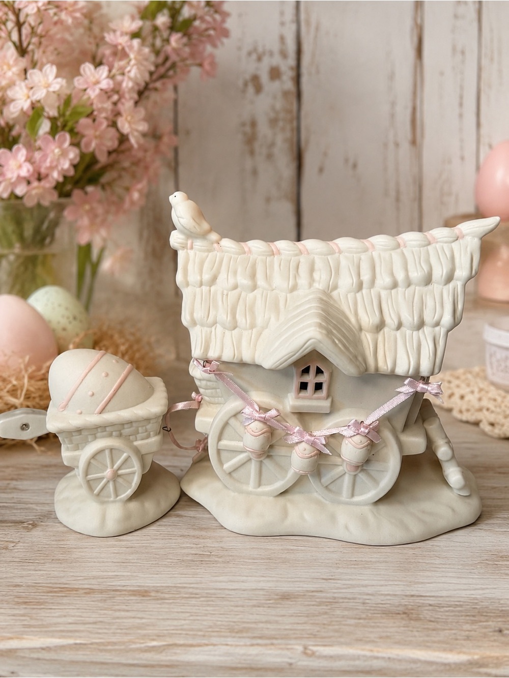 Department 56 Vintage Snowbunnies “My Woodland Wagon” Easter Light up Figurine